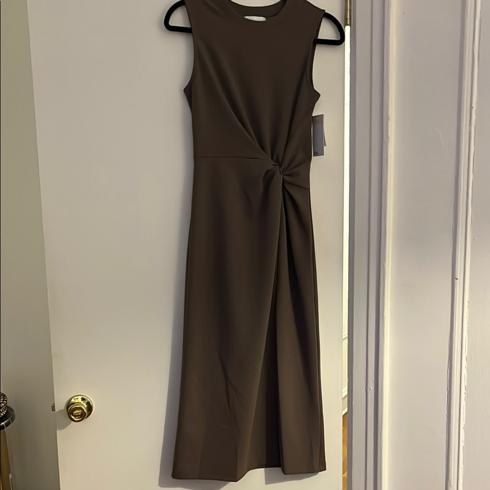 Twist Front Tank Dress in Grey Plum